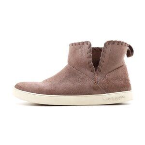 Koolaburra Rylee Brown Suede Leather Flat Ankle Boots - Women's 8